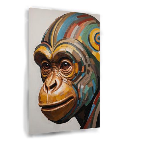 Toile colorée New Art Monkey Portrait 60x90cm - 18mm., Antiquités & Art, Art | Peinture | Moderne, Envoi