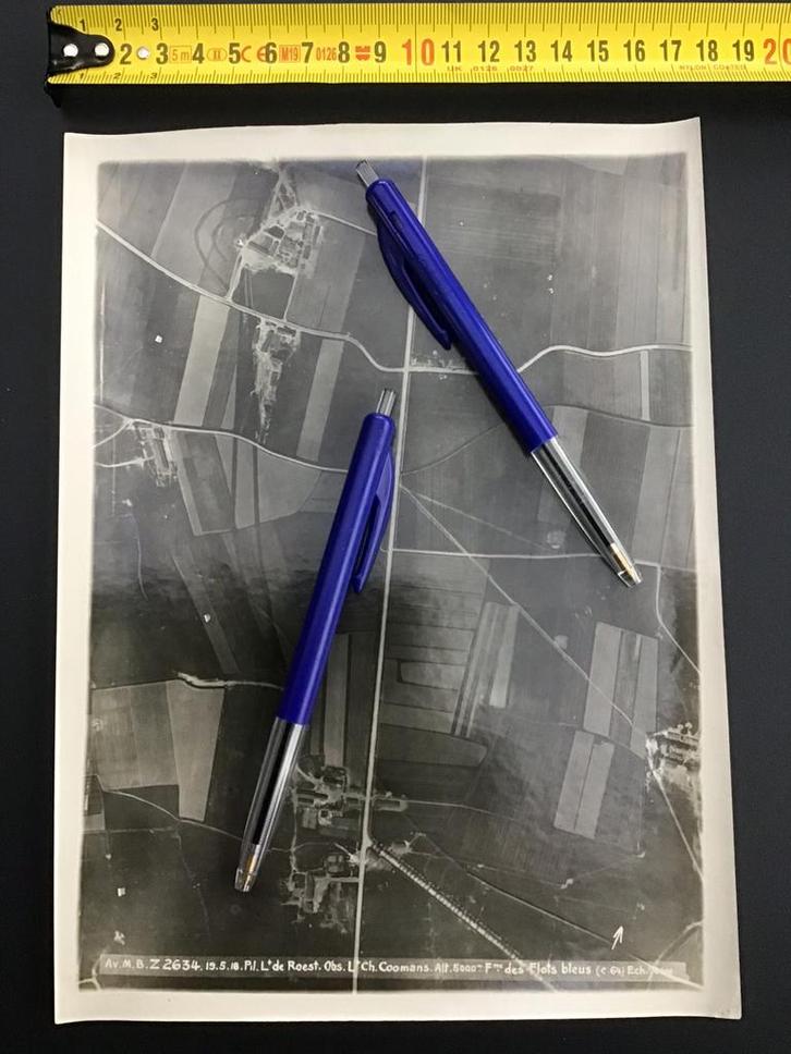 Originele Belgische militaire luchtfoto WO1 Leffinge, Verzamelen, Militaria | Algemeen, Ophalen of Verzenden
