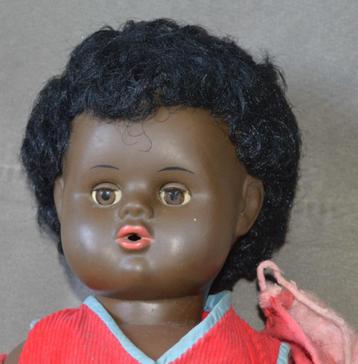 antieke pop uit de Petitcollin collectie, Primerose noir beschikbaar voor biedingen