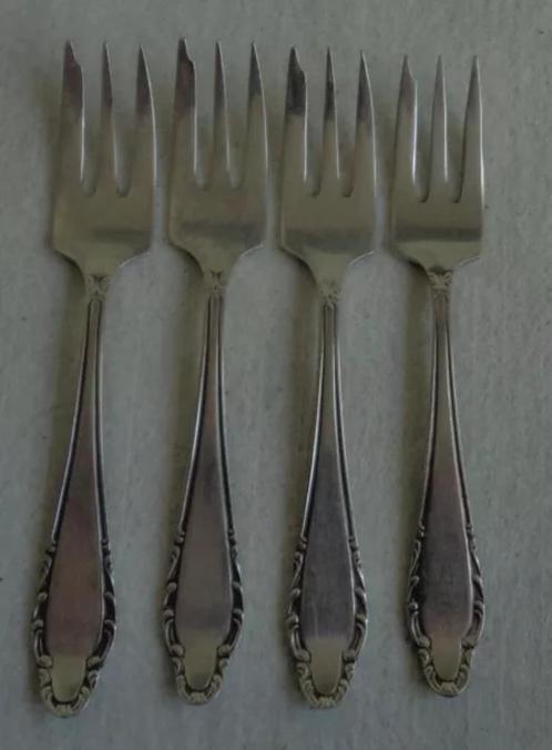 Sola GZ 980 4x taartvork gebaksvork set 12x1,5cm zilver, Huis en Inrichting, Keuken | Bestek, Zo goed als nieuw, Zilver, Verzenden