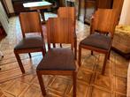 4 Art Déco stoelen in massief mahoniehout, Huis en Inrichting, Ophalen, Gebruikt, Bruin, Art Deco