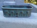 jardinière ovale avec motifs en fonte patinée bronze ., Jardin & Terrasse, Moins de 30 cm, Intérieur, Enlèvement ou Envoi, Moins de 60 cm