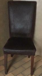 4 bruine "Peach Skin" stoelen, houten aantasting, Gebruikt, Hout