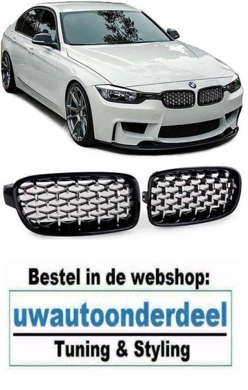 Grill Diamond Zilver Zwart Voor BMW 3 serie F30 F31 beschikbaar voor biedingen