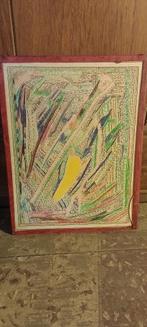 Tekening gesigneerd HL, 16x21, n399, Antiek en Kunst, Ophalen