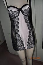 Nuisette rose et noire, Ophalen of Verzenden, Roze, Nachtkleding