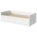 Ikea Brimnes bedbank - enkel- of dubbel bed, Enlèvement, Utilisé, Blanc, Réglable