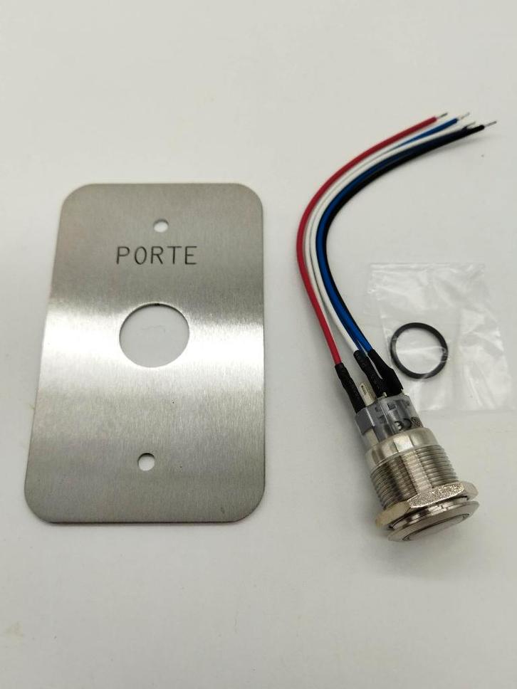 Verlichte drukknop en roestvrijstalen plaat  Urmet, Doe-het-zelf en Bouw, Elektriciteit en Kabels, Nieuw, Stopcontact, Ophalen of Verzenden