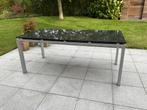 Design Eettafel met granieten blad, Tuin en Terras, Ophalen, Gebruikt