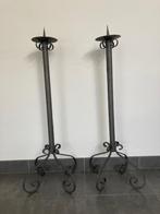 Set van 2 grote smeedijzeren kandelaars (97 cm), Antiek en Kunst, Ophalen, Overige materialen