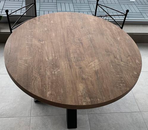 Ronde Eettafel met kruispoot, Huis en Inrichting, Tafels | Eettafels, Zo goed als nieuw, 100 tot 150 cm, 100 tot 150 cm, Rond