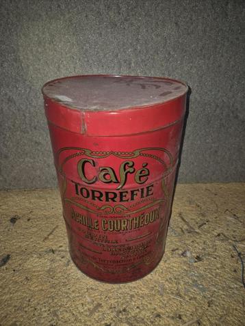 Etains à café en tôle rouge Belge Art Nouveau beschikbaar voor biedingen