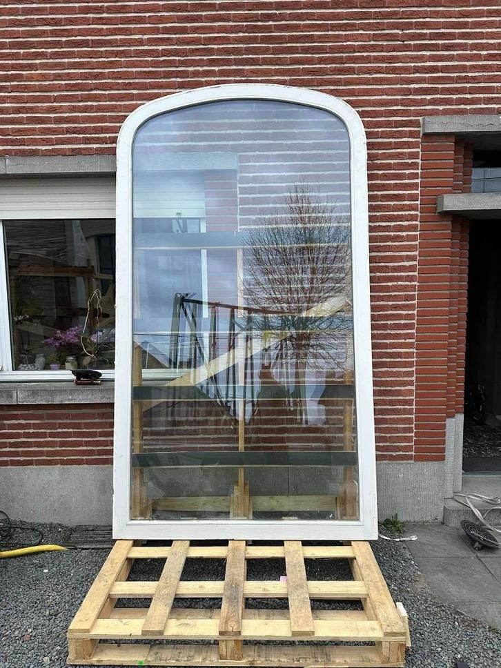 Houten boograam, Doe-het-zelf en Bouw, Glas en Ramen, Gebruikt, Gevelraam of Ruit, 160 cm of meer, 120 tot 160 cm, Dubbelglas