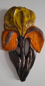 Décoration murale florale vintage en céramique, Enlèvement ou Envoi