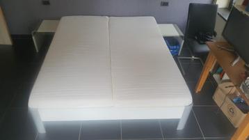 2 persoons bed 160cm-200cm, Enlèvement, Utilisé, 200 cm, Blanc
