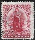 1 Postzegel Nieuw-Zeeland 1901 Zealandia, Postzegels en Munten, Postzegels | Oceanië, Ophalen of Verzenden, Gestempeld