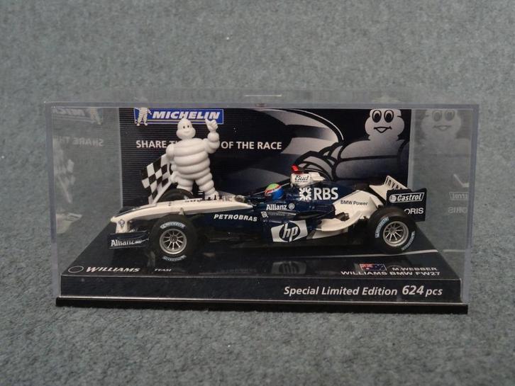 F1 BMW Williams FW27 M. Webber zeldzame MICHELIN uitgave OVP, Hobby en Vrije tijd, Modelauto's | 1:43, Gebruikt, Auto, MiniChamps