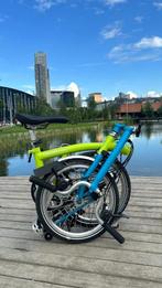 Brompton lime Green-lagoon blue 6 versnellingen bijna nieuw, Fietsen en Brommers, Ophalen, Brompton, 14 tot 16 inch, Nieuw