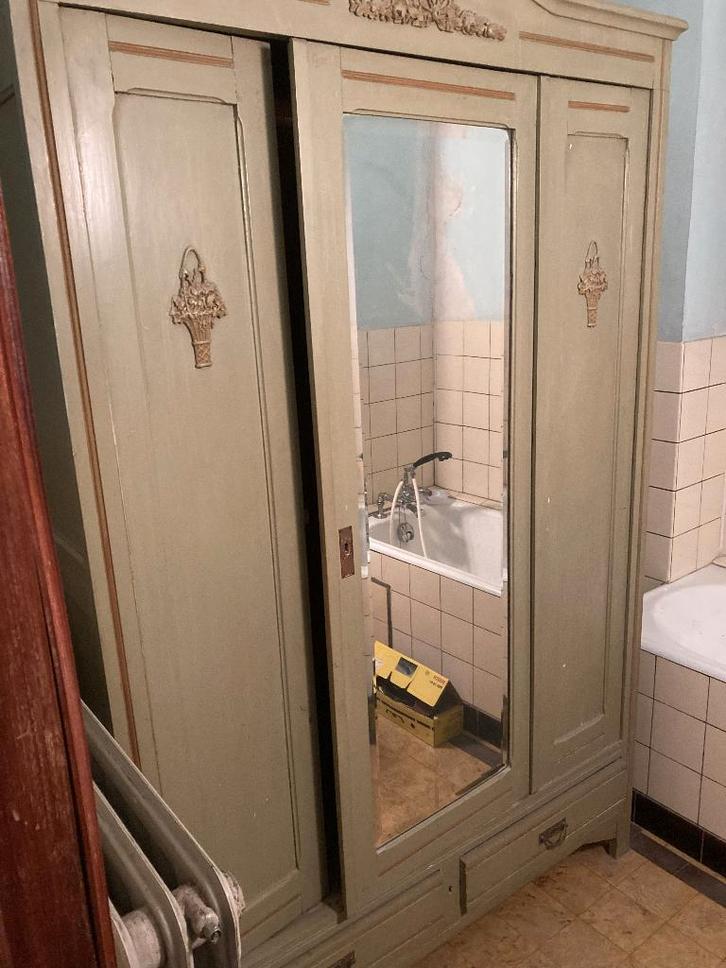 Mooie houten kleerkast, Antiek en Kunst, Antiek | Meubels | Kasten, Ophalen