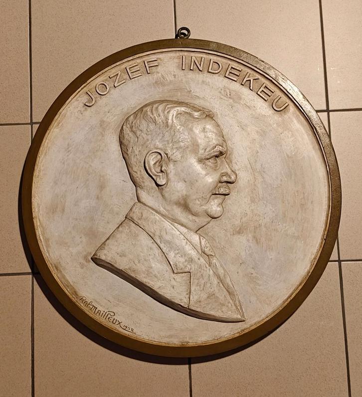 Brouwerij Cristal Alken Excl. Beeldhouwwerk Jozef Indekeu, Verzamelen, Biermerken, Gebruikt, Reclamebord, Plaat of Schild, Overige merken