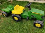 Tractor John Deere met trappers en aanhangwagen, Ophalen, Gebruikt