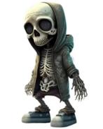 Statue d'horreur Skeleton avec sweat à capuche vert (14 cm), Enlèvement ou Envoi, Neuf