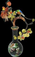 Cloisonne Emaille Vogel Antiek Vaas Agaat Jade Bonsai, Antiquités & Art, Art | Sculptures & Bois, Envoi