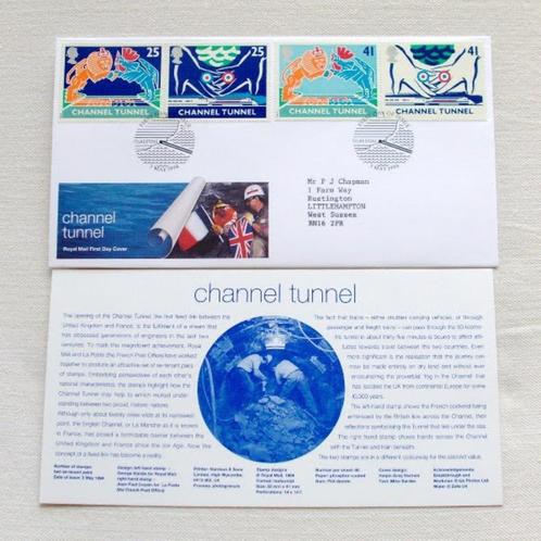 United Kingdom 1994 FDC Channel Tunnel – Mint, Postzegels en Munten, Postzegels | Thematische zegels, Gestempeld, Plaats of Gebouw