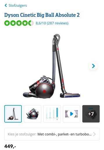 Dyson Cinetic Big Ball Absolute 2 – stofzuiger zonder zak beschikbaar voor biedingen