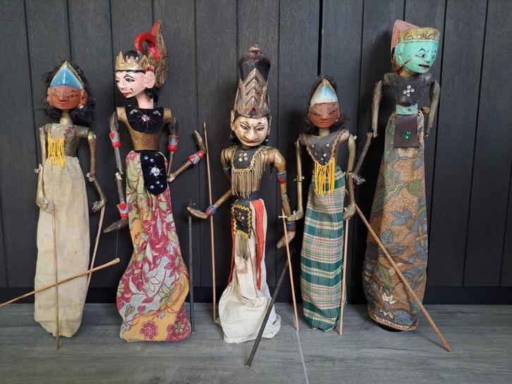 Set vintage Wayeng Golek poppen, Antiek en Kunst, Curiosa en Brocante, Ophalen of Verzenden