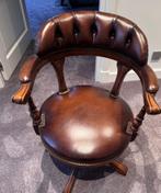 Chesterfield chair bruin leer bureaustoel, Ophalen