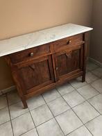 Antieken kastje met marmeren blad , in de notelaar., Ophalen, Gebruikt, Antieken kastje,, 50 tot 100 cm