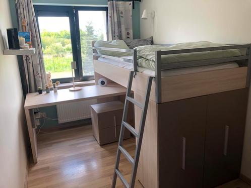 Moderne en complete jeugdkamer met hoogslaper, Huis en Inrichting, Slaapkamer | Complete slaapkamers, Gebruikt, Eenpersoons, Ophalen