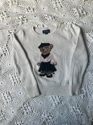 Ralph Lauren gebreide trui wit beer kni - 6/7 jaar 116 beschikbaar voor biedingen