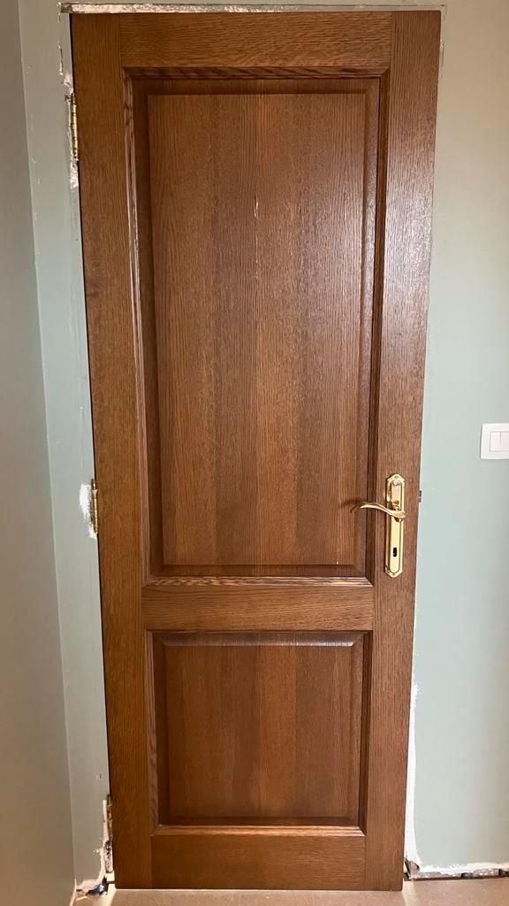 Massief eiken binnendeuren, Doe-het-zelf en Bouw, Deuren en Vliegenramen, Gebruikt, Binnendeur, 200 tot 215 cm, Minder dan 80 cm