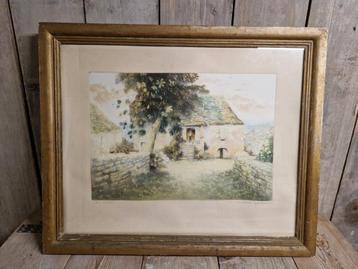 Aquarel vintage werkje Simone Haumont beschikbaar voor biedingen
