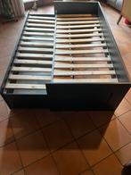 Zwarte IKEA BRIMNES bed / bedbank met 2 lades, Ophalen, Gebruikt, Eenpersoons, Zwart