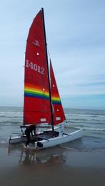 Hobie Cat 18 - Catamaran zeilboot + inox strandkist, Watersport en Boten, Catamarans, Gebruikt, Ophalen, Overige brandstoffen