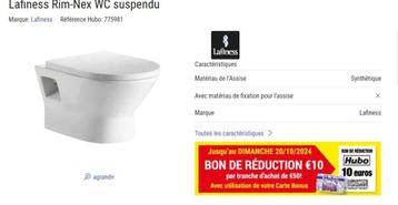 Lafiness Rim-Nex WC Design suspendu toilette, Enlèvement ou Envoi