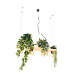 Hanglamp zwart met hout 4-lichts, Huis en Inrichting, Ophalen, Nieuw, Hout