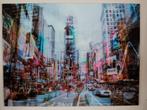 Glazen print New York Times Square, Huis en Inrichting, Overige typen, 125 cm of meer, Zo goed als nieuw, Ophalen
