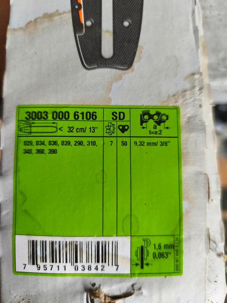 STIHL kettingen en zaagbladen + extra materiaal, Doe-het-zelf en Bouw, Gereedschapskisten, Ophalen