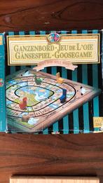Houten ganzenbord met houten ganzen, Hobby en Vrije tijd, Ophalen, Zo goed als nieuw