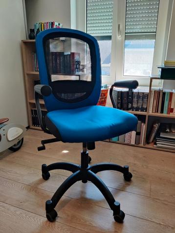Bureaustoel blauw in goede staat GRATIS, Enlèvement, Comme neuf, Bleu, Chaise de bureau