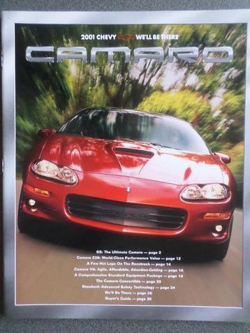 Brochure de la Chevrolet Camaro 2001
