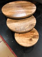 Bijzettafeltjes in mango, Huis en Inrichting, Tafels | Salontafels, Ophalen, Nieuw