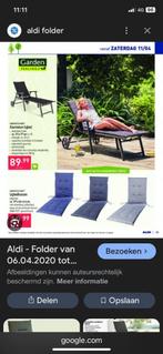 (Tuin)ligzetel, 2 stuks, Ophalen, Zo goed als nieuw, Aluminium, Verstelbaar