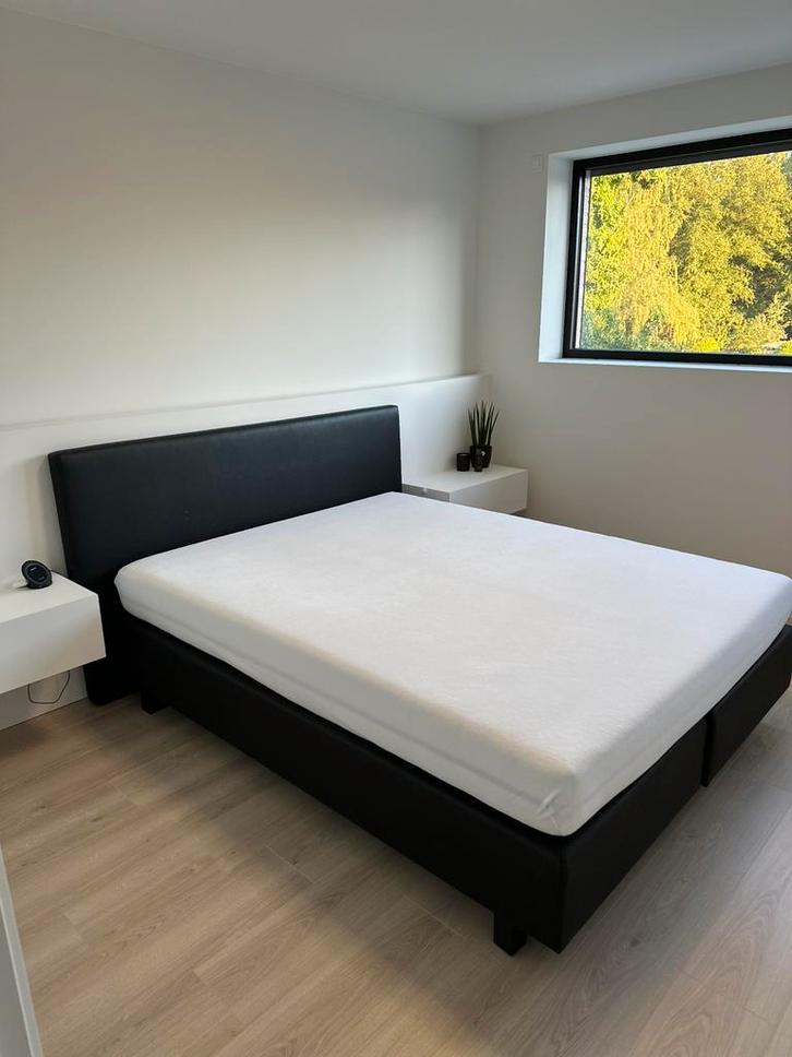 Boxspring Sleepconsult, Maison & Meubles, Chambre à coucher | Lits boxsprings, Utilisé, 160 cm, 200 cm, Deux personnes, Noir, Enlèvement