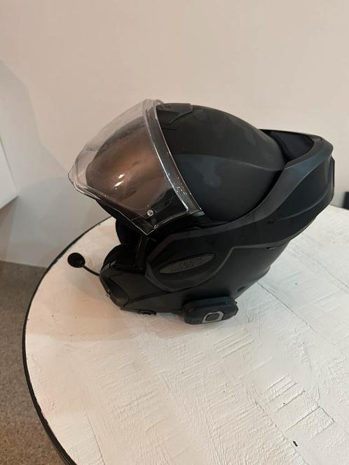 Scorpion Exo tech mat zwart helm met intercom sena, Motoren, Kleding | Motorhelmen, Systeemhelm, M, Overige merken, Tweedehands