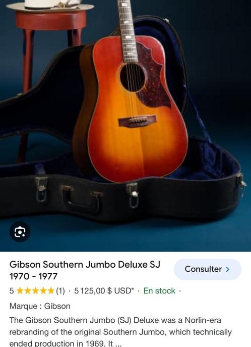 Gibson southern jumbo deluxe 1970, Musique & Instruments, Instruments à corde | Autre, Utilisé, Enlèvement ou Envoi